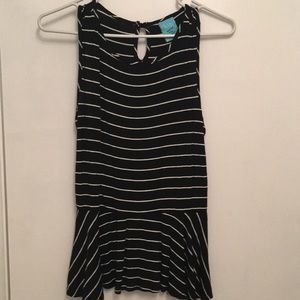 Striped Peplum Tank